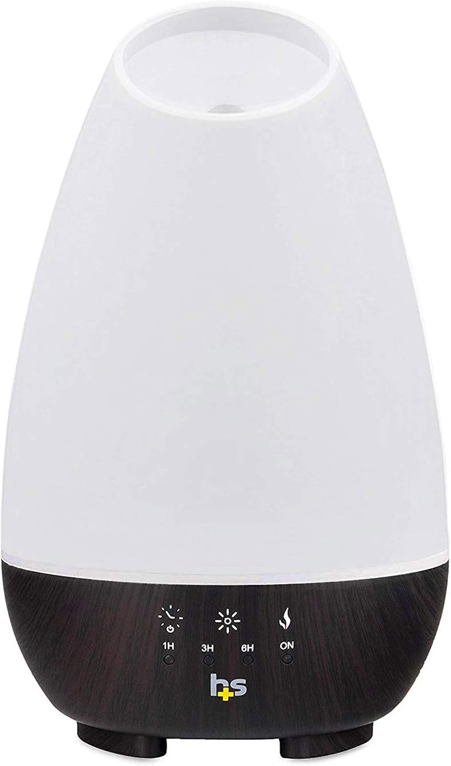 HealthSmart 500ML Essential Oil Diffuser for Large Rooms, Cool Mist Humidifier and Aromatherapy Diffuser, Adjustable Timer, Mist Mode and 7 LED Light Colors, White (Pack of 1)