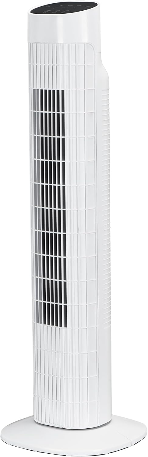 Uthfy Tower Fan with Remote, Portable 120° Oscillating Standing Fan, 3 Speeds & 3 Modes, 7.5H Timer, Fans That Blow Cold Air for Bedroom, Living Room, Office, Black