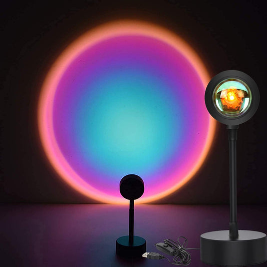 Sunset Lamp Projection, Sunset Night Light Rainbow Projector 180° 16 Color Changing 4 Modes, Vlog, Photography, Decorative, Party Decor, Gift for Women(16 Color) (rainbow colors) (rainbow colors)