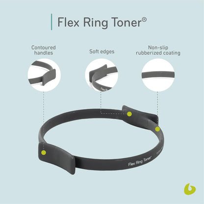 Balanced Body Flex Ring Toner with Handle Pads, Workout Hoop, Pilates Workout Equipment, Pilates Ring Circle for Home Gym or Studio Use