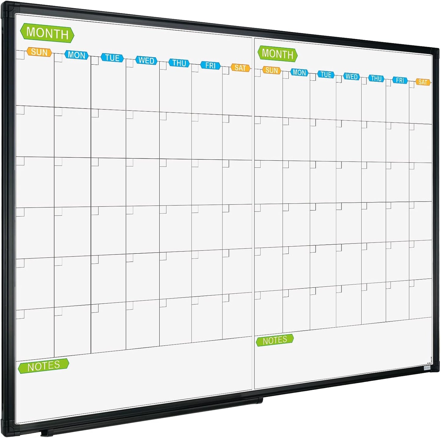 JILoffice Magnetic Dry Erase Calendar Whiteboard, 4 Month White Board Planner 36 X 24 Inch, Black Aluminum Frame Wall Mounted Board for Office Home and School