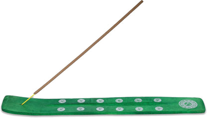 Bless-International Traditional-Handmade-Burner Wooden-Incense-Stick-Holder Ash-Catcher-Stand for-Aromatherapy-Meditation-Yoga (Incense Holder 10 inch(2 pcs))