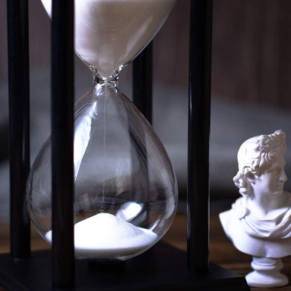 BELLAWARE Hourglass Timer with Red Sand, 60 Minute Wooden Sand Timer | Creative Handcraft Decoration