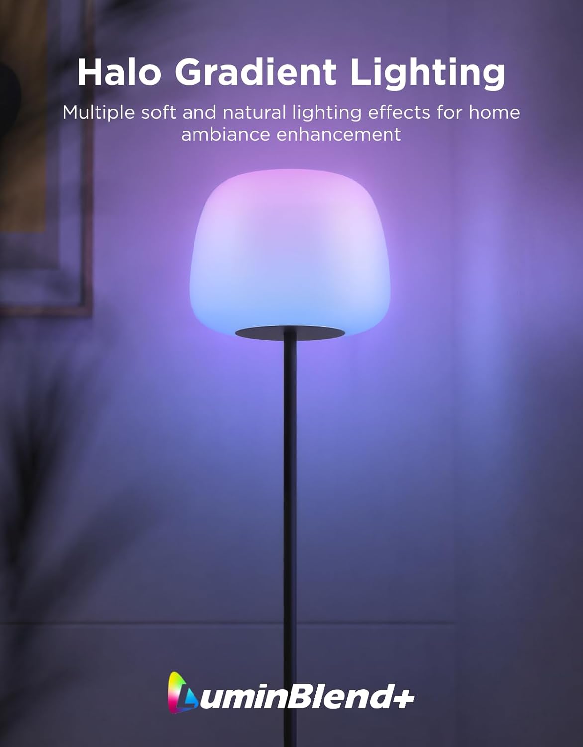 Govee Lantern Floor Lamp, Halo Gradient RGBIC Smart Corner Lamp with LuminBlend+, 1000K-10000K, Matter Compatible, 100+ Scene Modes, Music Sync, 1400lm, Modern Floor Lamps for Living Room, White