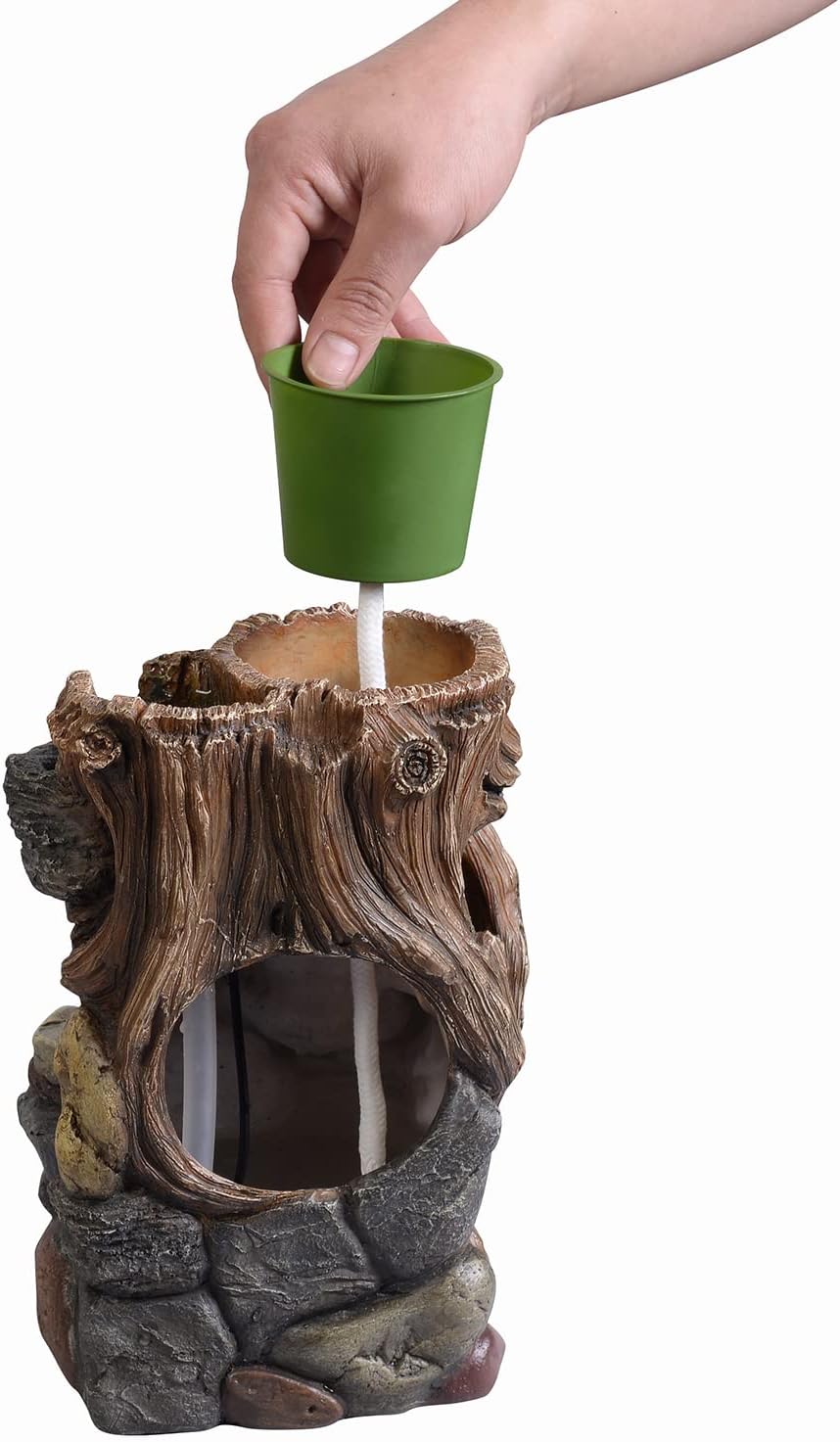 GOSSI 3-Tier Stone Wall Tabletop Water Fountain with Natural River Rocks, LED Lights, Zen Meditation Waterfall for Office and Home Decor, Relaxing Desktop Fountain, Christmas Decoration