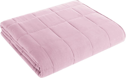L'AGRATY Weighted Lap Pad 7lb: Small Weighted Blanket for Adults - Cooling Portable Travel Blanket for Relaxation Sleeping - Washable All-Season (29" x 24")