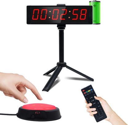 Large Stopwatch with Start/Stop Button, LED Digital Timer with Remote, Countdown Clock with Buzzer, Gym Clock for Home Gym, Interval Timer for Workout