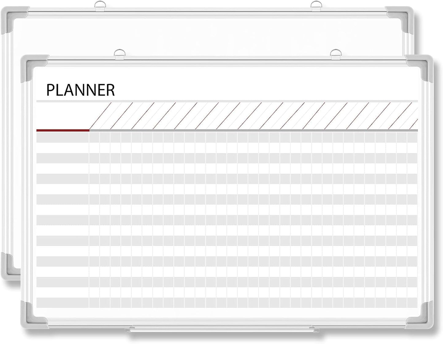 Lincia Aluminum Frame Dry Erase Board with Lines, Double Sided Wall-Mounted Whiteboard for Scheduling, to Do Lists & Weekly Planning, Reusable Calendar for Home & Work(Project Planning Board,24"x18")