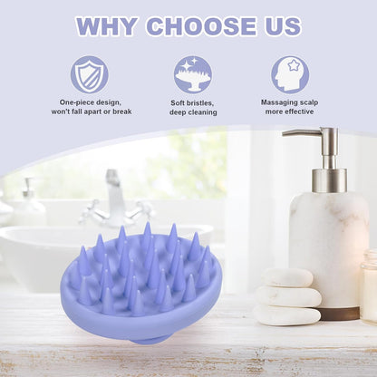 Meartchy Silicone Scalp Massager, Scalp Scrubber for Hair Growth with Soft Bristles, Scalp Exfoliator Brush Dandruff Removal Shampoo Brush for Wet Dry Scalp Care (Mint Green)