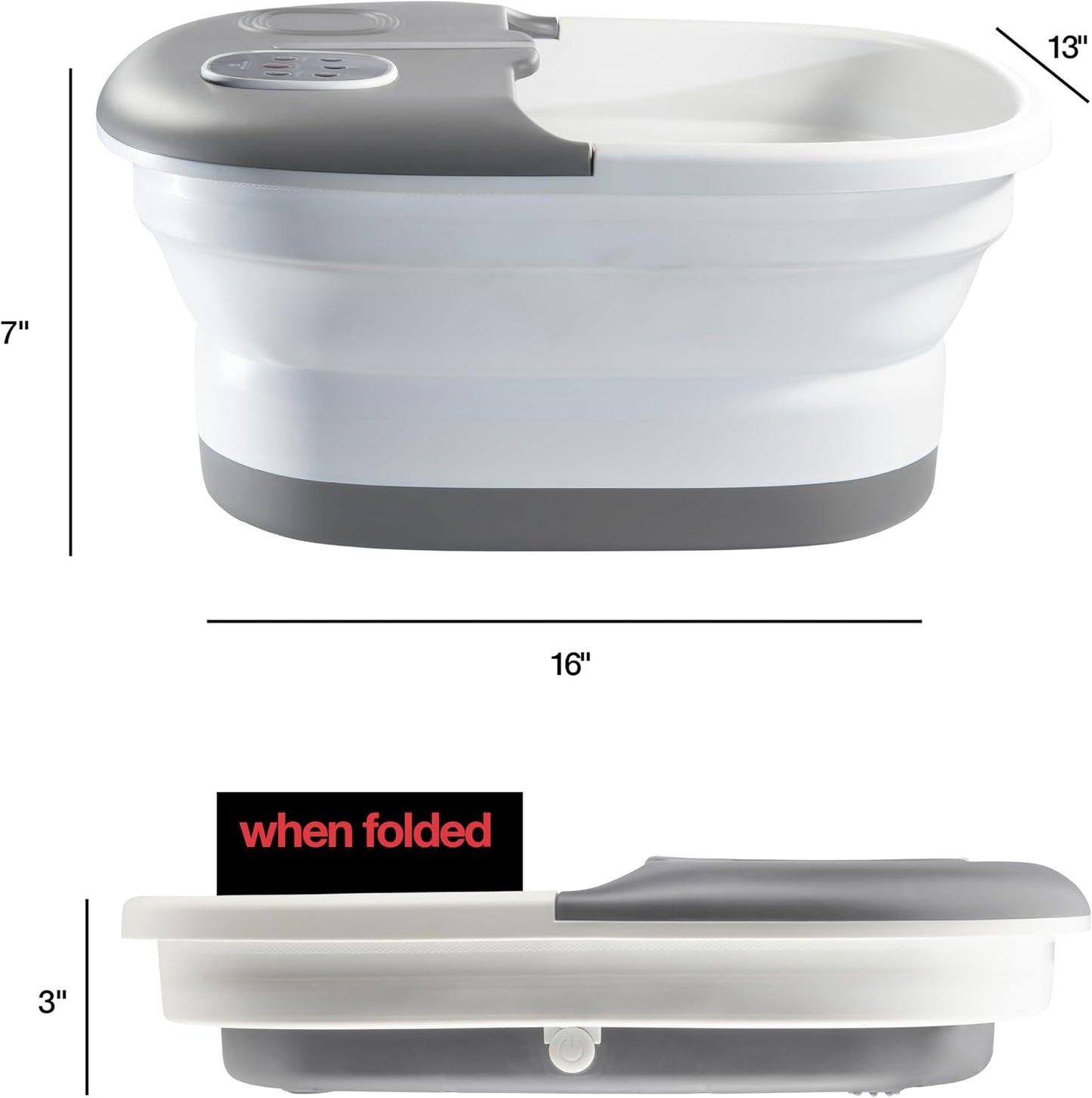 Medical king Foot Spa with Heat and Massage and Jets Includes A Remote Control A Pumice Stone Collapsible Massager with Bubbles and Vibration