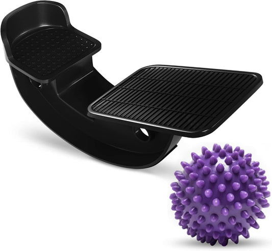 ProHeal Foot Rocker Calf Stretcher with Spiked Ball Massager - for Plantar Fasciitis, Achilles Tendonitis - Calf, Foot, Heel, and Ankle Stretcher - Lower Leg Pain Relief - Gray with Green Ball
