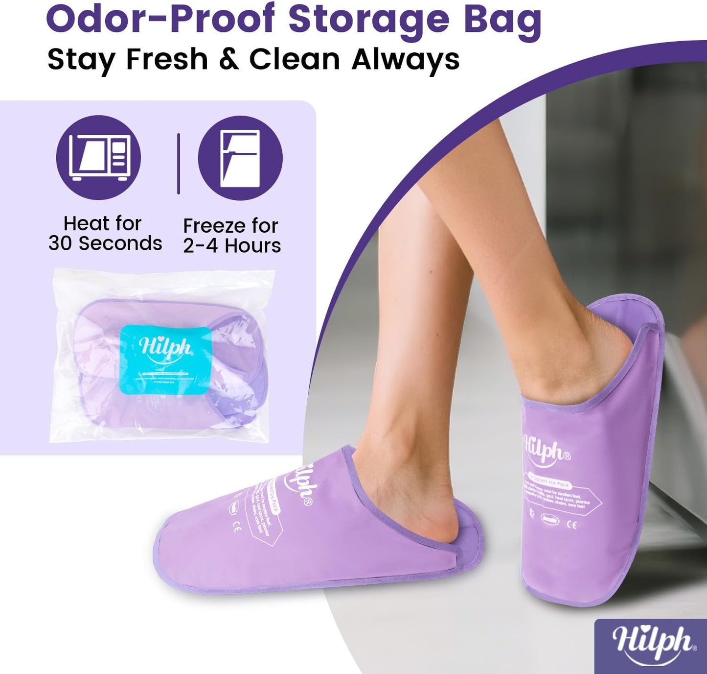 Hilph Foot Ice Pack Slippers,1 Pair Ice Pack for Foot and Toes for Plantar Fasciitis, Gout, Bunions & Neuropathy Relief, HSA or FSA Eligible Hot Cold Therapy Gel Slippers for Surgery Recovery, Blue