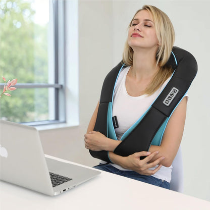 Mo Cuishle Women Men Gifts, Shiatsu Back Shoulder and Neck Massager with Heat, Electric Deep Tissue 4D Kneading Massage, Best Gifts for Mom Dad Wife Husband her Him, Christmas, Birthday (NOT Cordless)