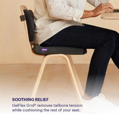 Purple Royal Seat Cushion, Portable 2 Inch Gel Seat Cushion, GelFlex Grid | Handles for Car, Office Chair, Stadium - Pressure-Reducing for Hard Seats, Temperature-Neutral, No-Slip - Made in USA