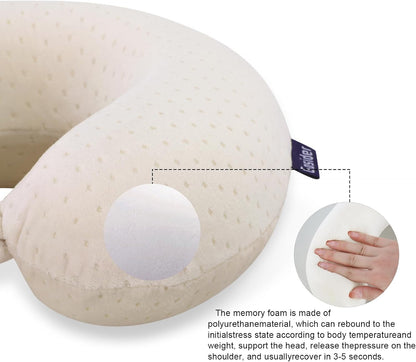 Neck Pillows for Sleeping Travel Pink Travel Pillow Comfortable U Shape Memory Foam Pillows Neck and Head Support Portable Travel Neck Pillow Suitable for Planes, Trains, Self-Driving Cars