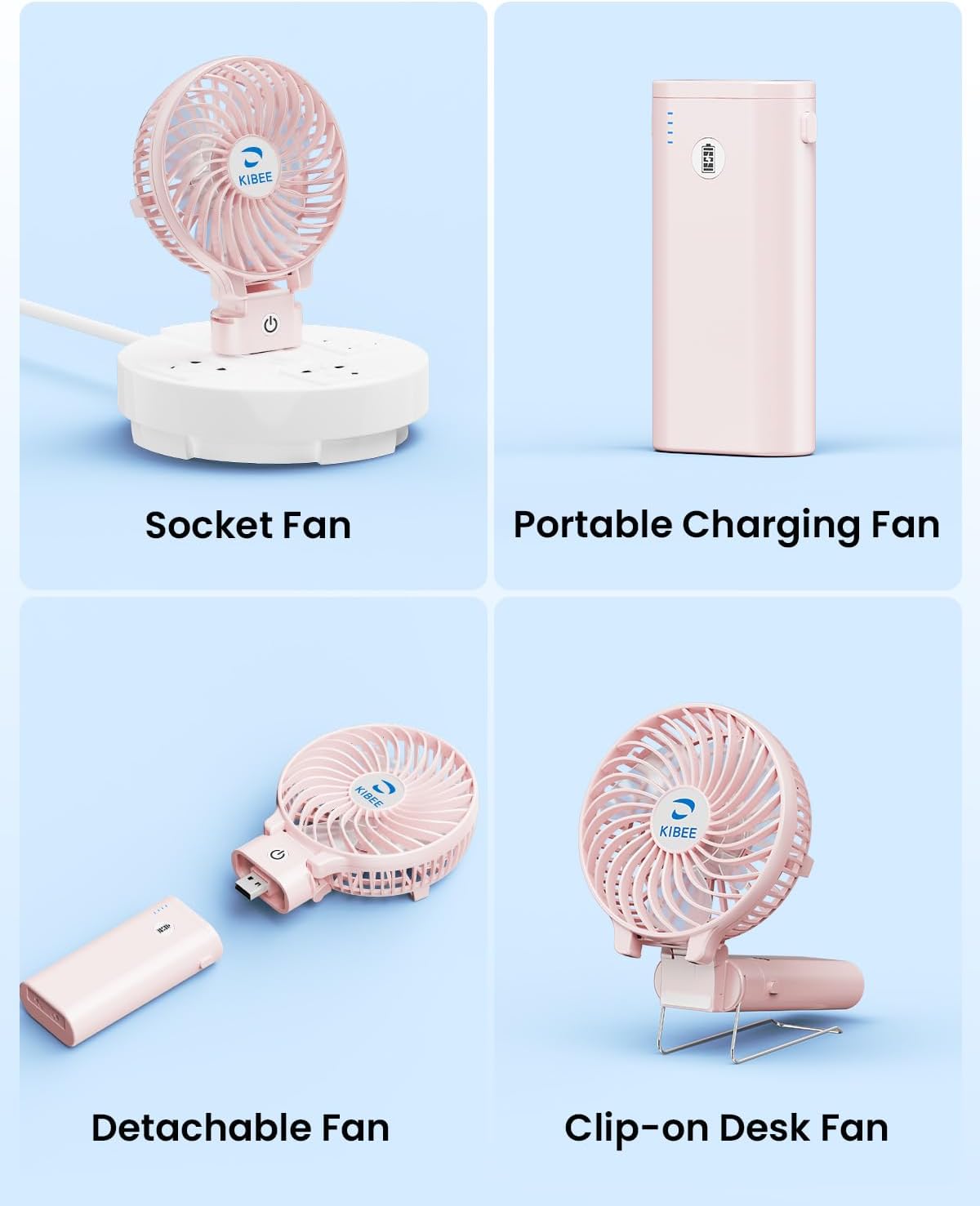 KIBEE Portable Misting Fan, 4000mAh Rechargeable Handheld Fan with 50ml Water Tank, Foldable 180° Mini Mist Spray Fan, 3 Speeds Personal Cooling Fan for Travel, Makeup, Outdoor, Concerts, Gray