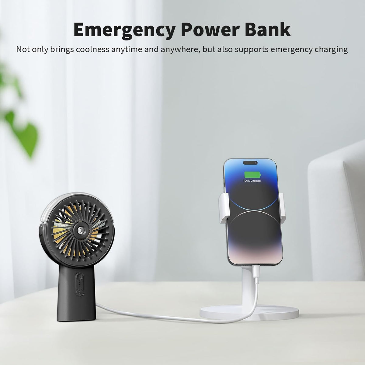 Otlonpe Handheld Misting Fan Portable, Small Personal Hand Held Rechargeable Mist Fan Water Spray, 4000mAh Battery Operated Hand Mister Fans 3-Speed, 4-15 Hrs Runtime for Travel Home Office Outdoor