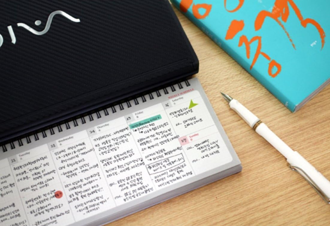 PAPERIAN Brilliant 2021 Weekly Planner - Wirebound Undated Gray Desk Planner (12 X 4.4 inches)