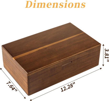 Acacia Wood Tea Bag Organizer with Compartments, Tea packet Storage Boxes & Display Caddy, Multi-Slot Teabag Holder Container Chest for Countertop, Organizador de Té