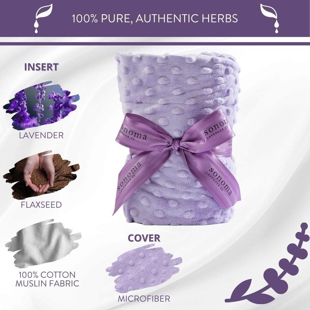 Sonoma Lavender Spa Heat Wrap for Neck, Shoulders and Lower Back, Microwaveable Lavender Aromatherapy Heating Pad, Removable and Washable Covers, Stress and Pain Relief (9" x 26", Arctic Circle)
