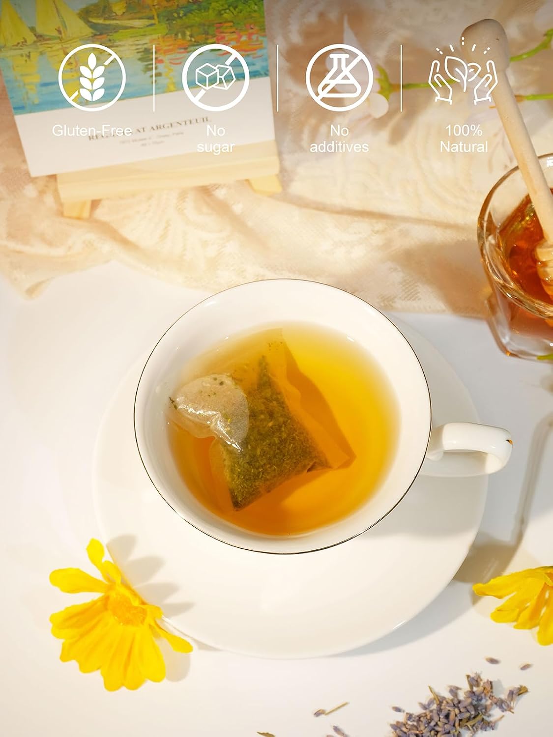 TeeLux Chamomile Lavender Tea Bags, Delicate Floral Aroma, 100 Count