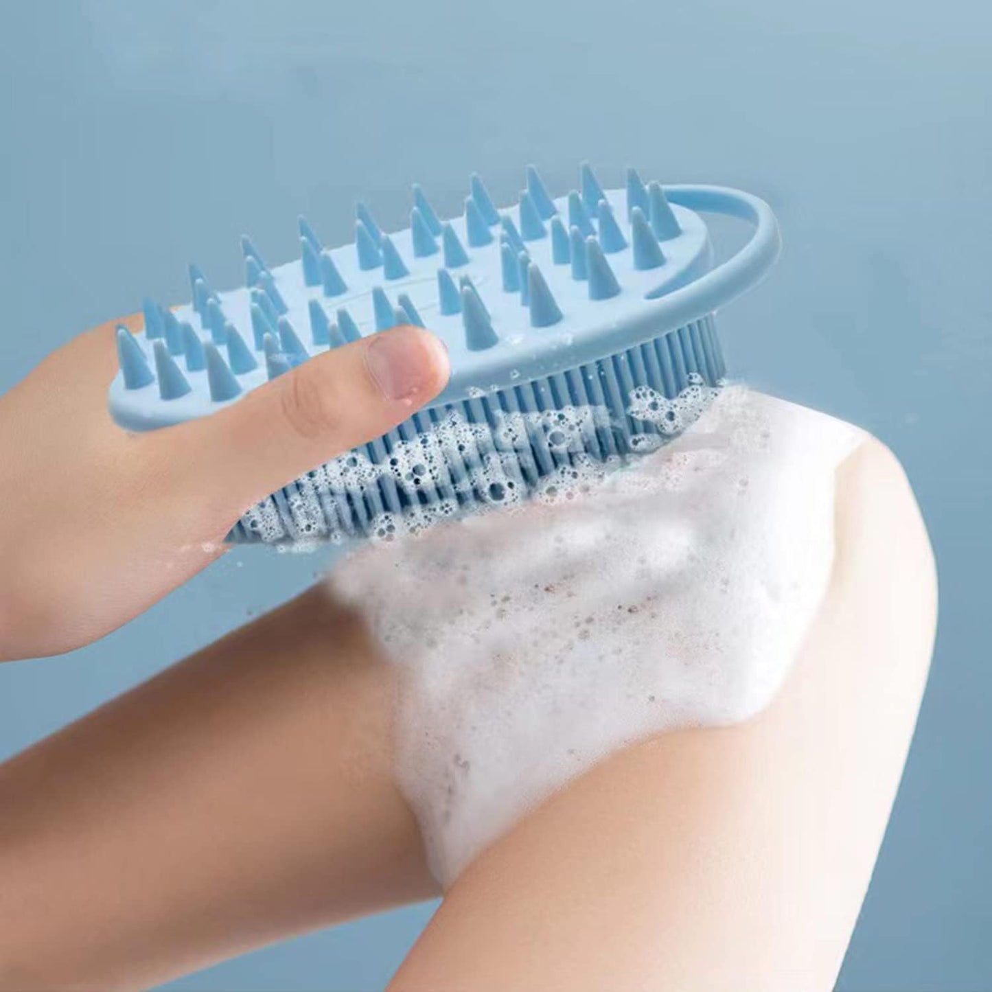 Pink Exfoliating Body Scrubber and Shower Brush - Soft Silicone Loofah for Kids and Adults - All Skin Types