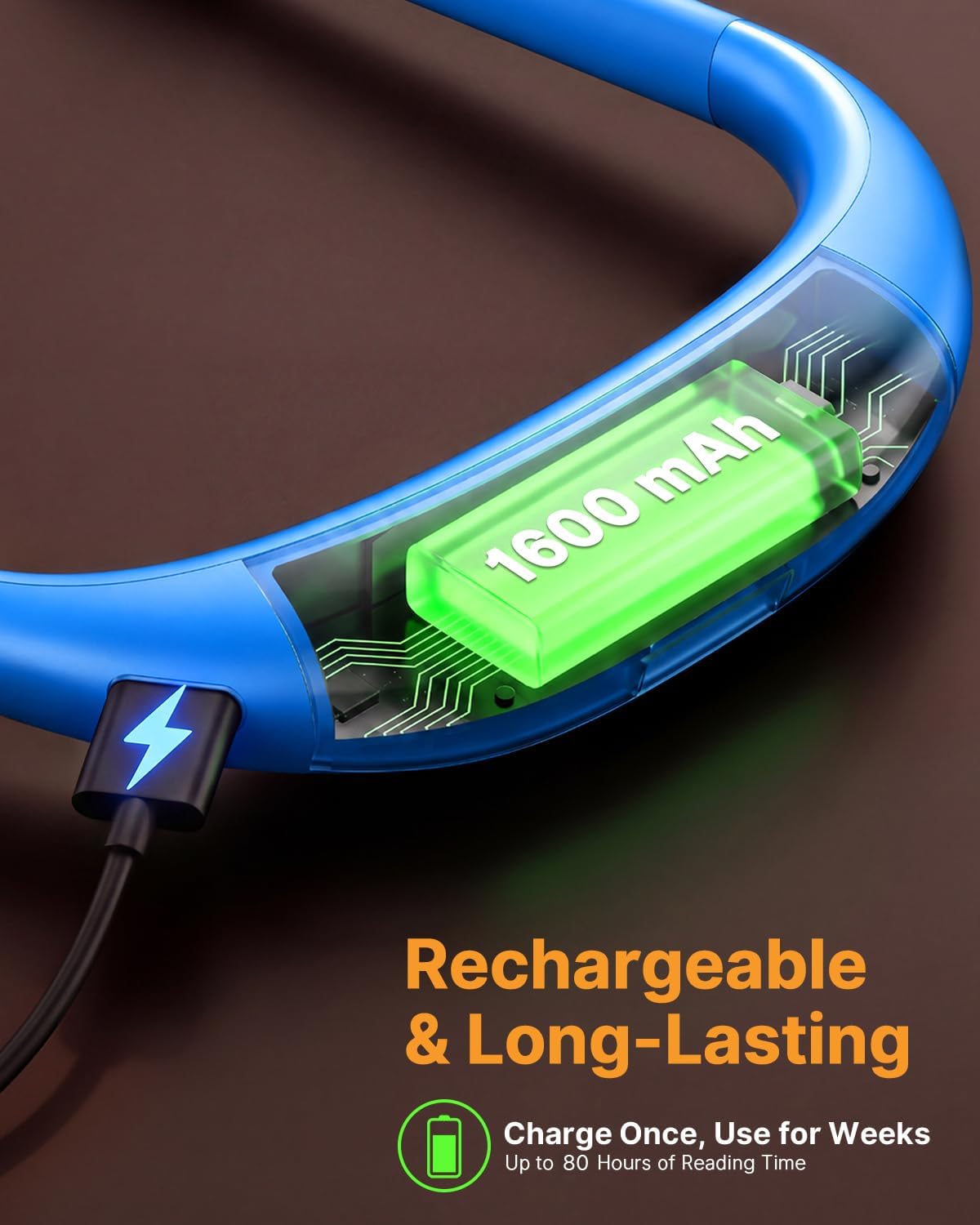 Reading Light, Rechargeable Neck Light, Stepless Dimming Book Light