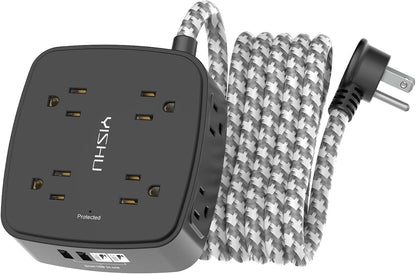 YISHU 6Ft Surge Protector Power Strip with 8 Widely Outlets & 4 USB Ports