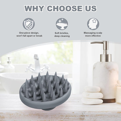 Meartchy Silicone Scalp Massager, Scalp Scrubber for Hair Growth with Soft Bristles, Scalp Exfoliator Brush Dandruff Removal Shampoo Brush for Wet Dry Scalp Care (Mint Green)