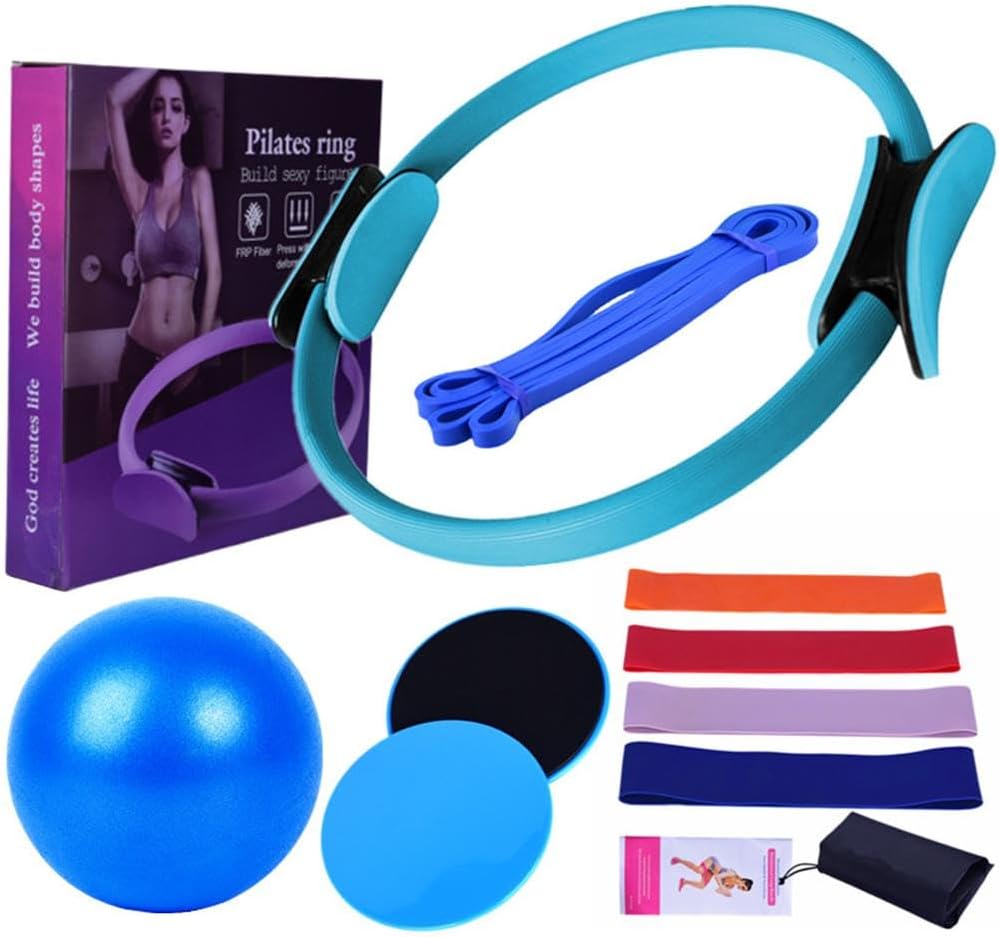 Karlak Pilates Equipment for Home Workouts Pilates Ring and Ball Set Resistance Bands & More Perfect for Home Pilates Equipment