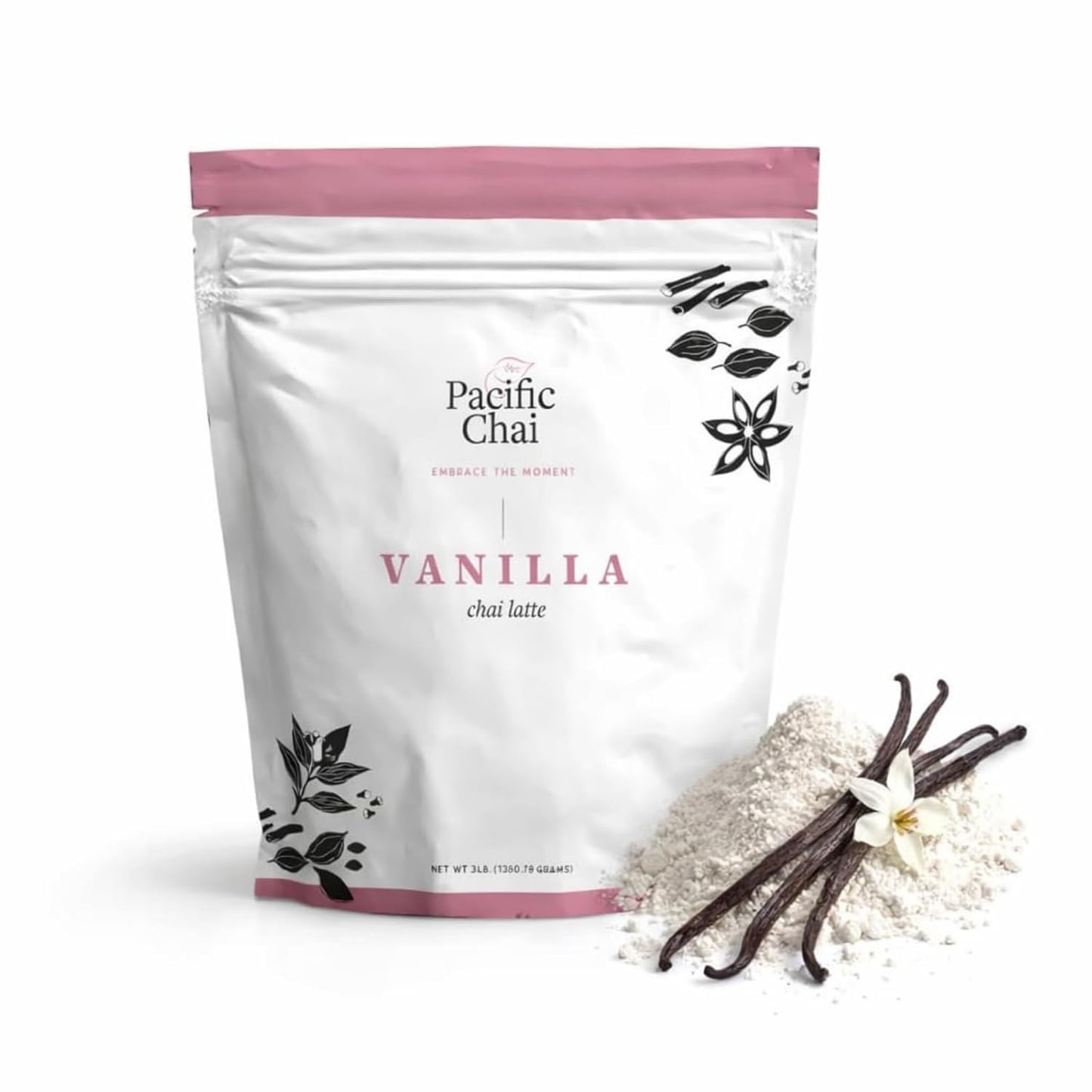 Pacific Chai Spiced Chai Latte Mix, Instant Chai Tea Latte Drink Mix, Gluten Free, Kosher Certified Powder Beverage, Café Style Chai Latte, 3 LB