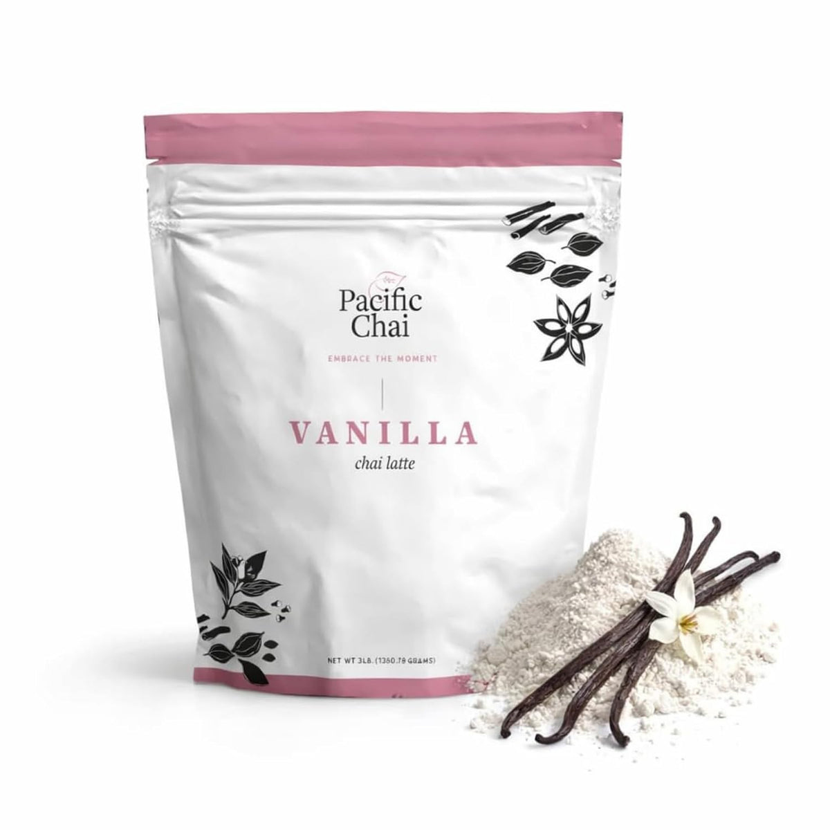 Pacific Chai Spiced Chai Latte Mix, Instant Chai Tea Latte Drink Mix, Gluten Free, Kosher Certified Powder Beverage, Café Style Chai Latte, 3 LB