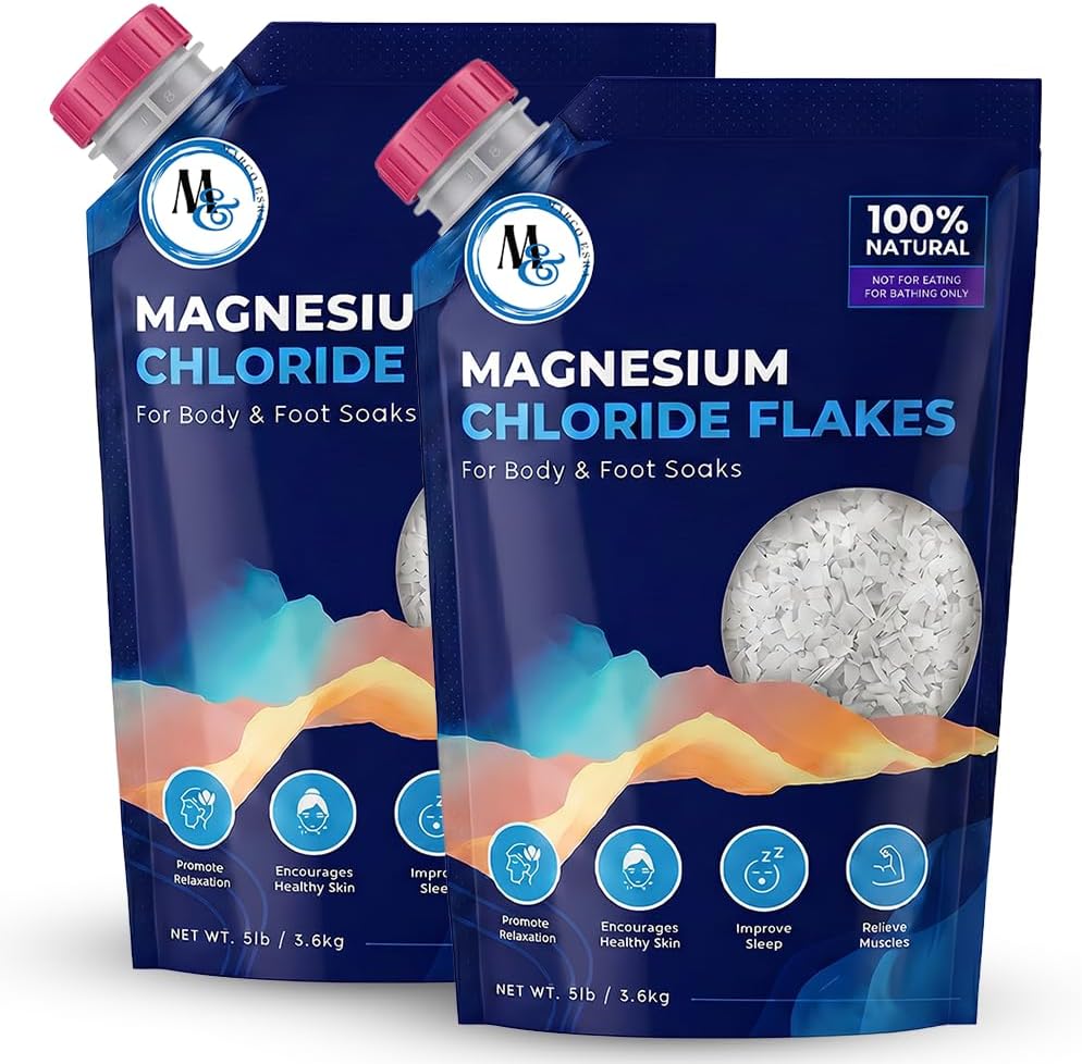 Dead Sea Magnesium Flakes Bath Salts for Soaking & Foot Soak - Natural Pure Chloride Supplement - Unscented Epsom Salt Alternative - Muscle Relief, Skin Nourishing & Better Sleep