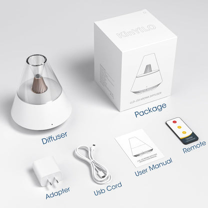 Ultrasonic Essential Oil Diffuser, 150ML Modern Aromatherapy Diffuser with Candle Light, 2 Mist Mode, Remote Control, Auto-Off, Small Cool Mist Humidifier for Home Bedroom Office Yoga, Black
