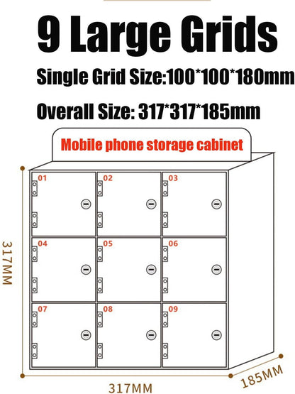Acrylic Phone Charging Station 50 Slots Wallmounted with LockKeys Secure Mobile Device Nizer for Office Classroom Meeting Room Spacesaving Solution,4Slots