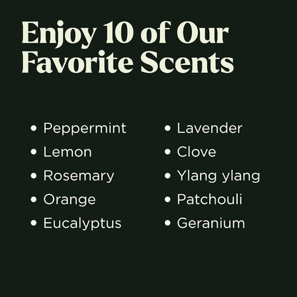 Lagunamoon Essential Oils Aromatherapy Set - 6 Oils for Diffusers, Home Care, Candle Making Scents, Fragrance, Humidifiers, Gifts - Peppermint, Tea Tree, Lavender, Eucalyptus, Orange (10mL)