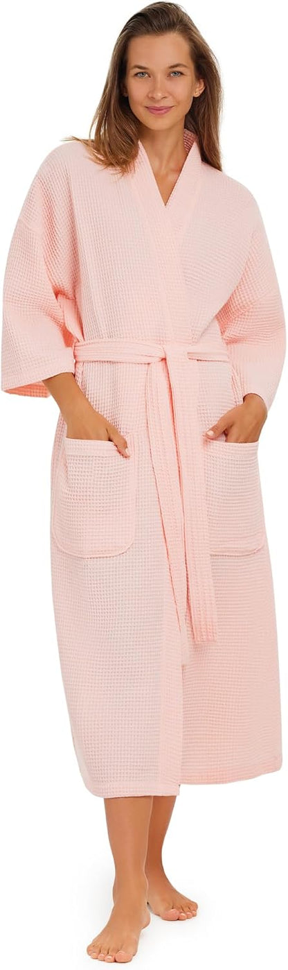 Monarch Square Waffle Spa Kimono Robe for Men or Women