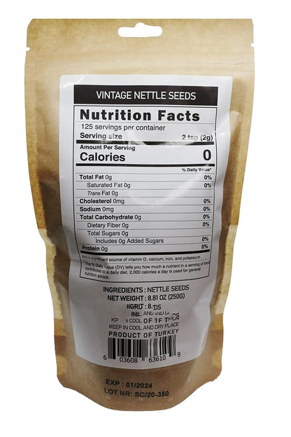 Vintage Nettle Seeds Herbal Treasure of Protein Source Natural Tea 250gr
