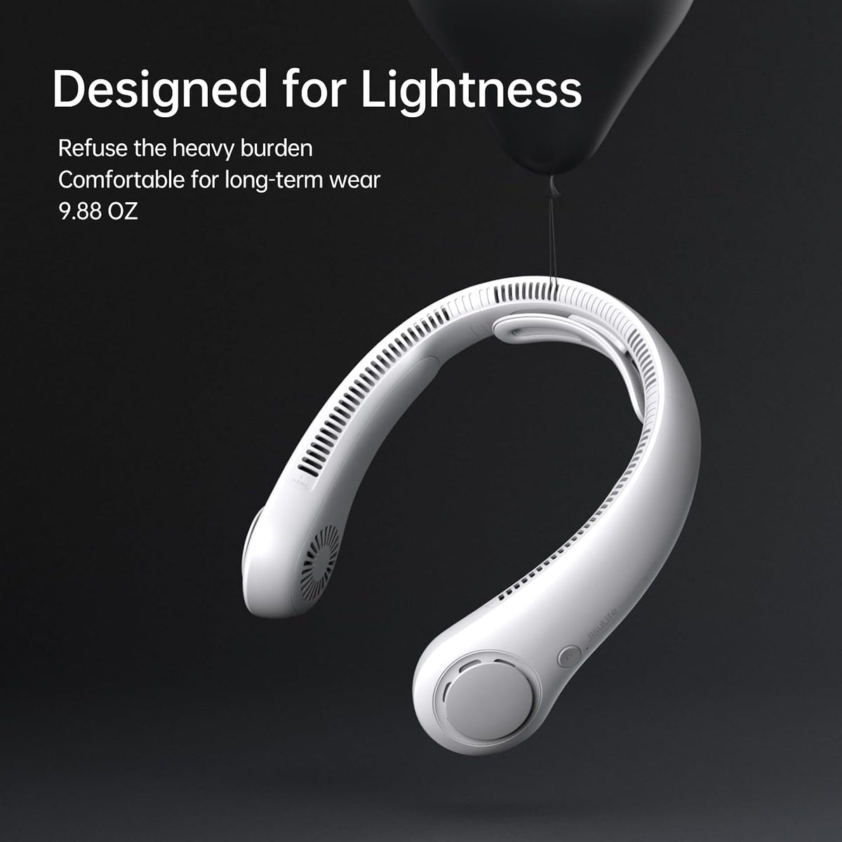 JISULIFE Portable Neck Fan Upgraded: Neckbrace Hands-Free, 5-Speed 5000 mAh