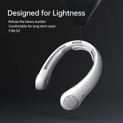 JISULIFE Portable Neck Fan Upgraded: Neckbrace Hands-Free, 5-Speed 5000 mAh
