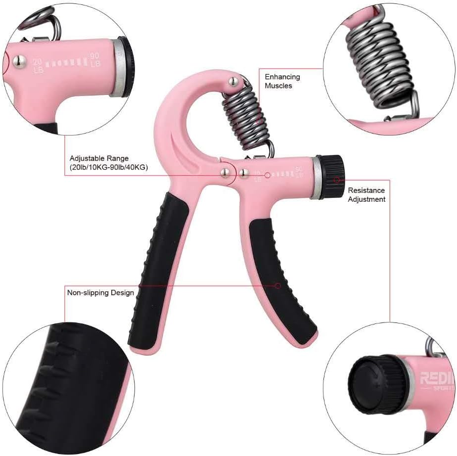 Grip Strength Trainer-2 Pack Hand Grip Strengthener Adjustable Resistance Range 20-90 lbs Non-Slip Hand Grip, Hand Gripper Exerciser, Wrist Strengthener for Forearm Grip Workout