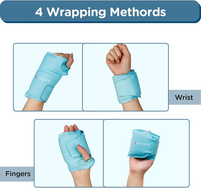 Comfytemp Wrist Ice Pack Wrap Carpal Tunnel Relief Wrist Brace, 2 Packs, FSA Eligible HSA, Gel Ice Packs for Injuries Reusable Wrap for Hand Pain, Hot Cold Compress Hand Brace, Men Women Recovery Item