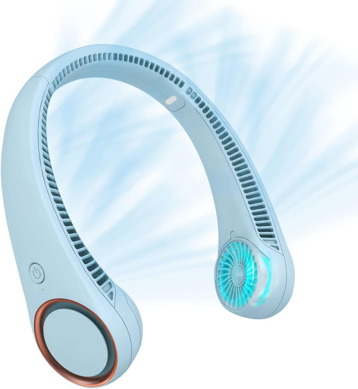 CIVPOWER Neck Fan: Portable Personal Neck Cooling Rechargeable Bladeless Fan - Hands Free 3 Speed 4000 mAh Battery USB Operated Wearable Headphone Design - Gift for Men Women Outdoor (White)