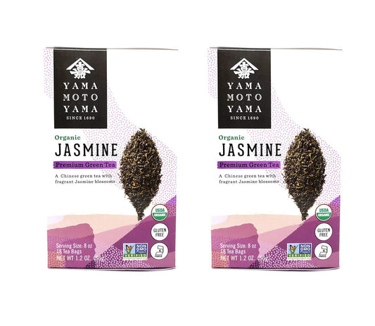 Yamamotoyama Organic Jasmine Premium Green Tea (2 Pack, Total of 2.4oz)