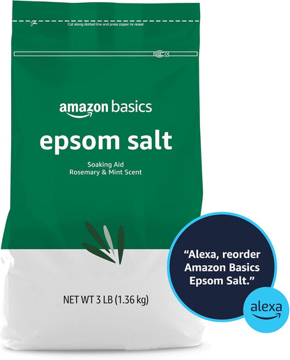 Amazon Basics Epsom Salt Soaking Aid, Lavender Scented, Relax & Relief, Resealable, 3 Pound, 1-Pack (Previously Solimo)