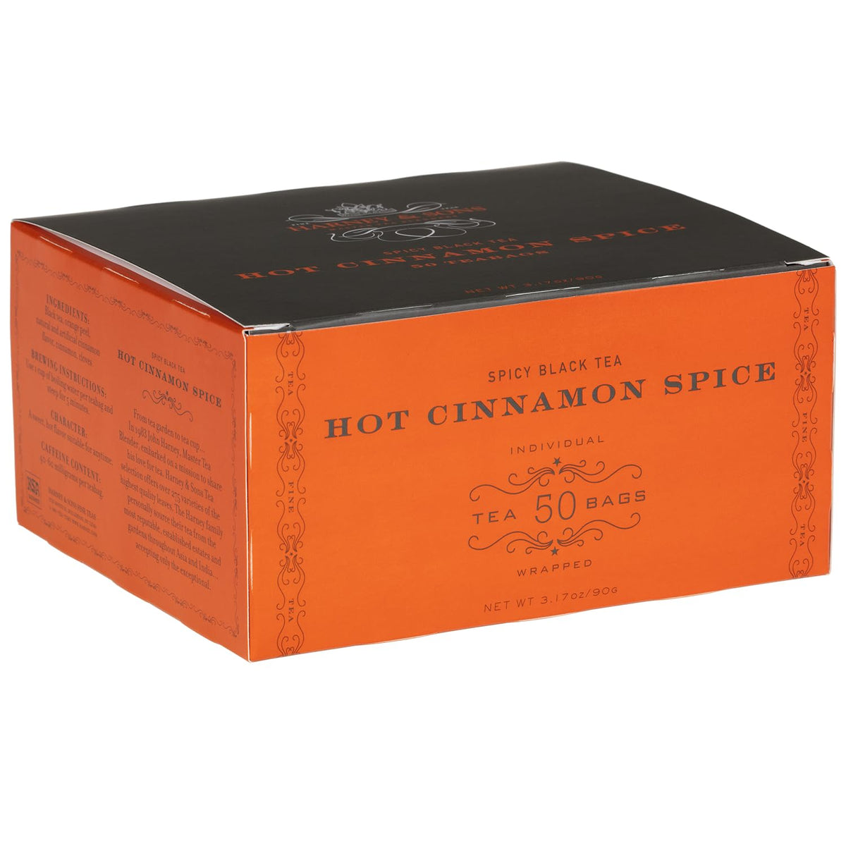 Harney & Sons Hot Cinnamon Spice Black Tea Bags, 50 Count