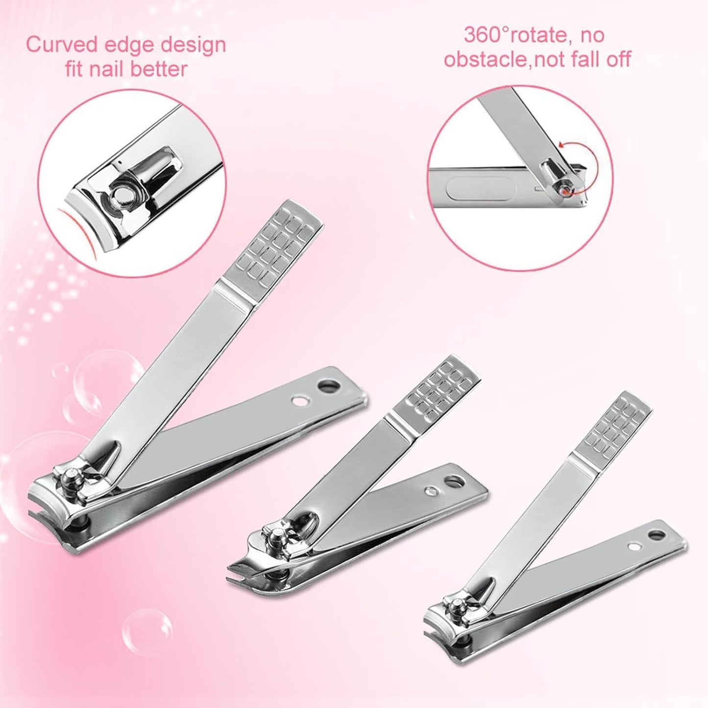 Yougai Manicure Set 18 Pieces Professional Nail Clippers Pedicure Kit Men Women, Stainless Steel Fingernail Toenail Cutters, Nail Care Grooming Tools with Leather Travel Case