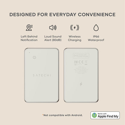 Satechi FindAll Wallet Card, Find My Compatible, Wireless Charging, Black