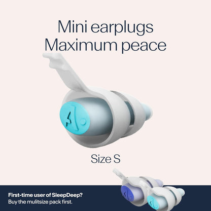 Alpine SleepDeep Earplugs for Sleeping – Side Sleepers & Snoring – Ultra-Soft Noise Reducing Earplugs – 27dB SNR – Hypoallergenic, Silicone-Free – 2 Pairs (S + L)