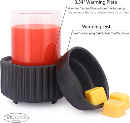 VICTORIA AROMA Ceramic Wax Melt Warmer 3-in-1 Candle Wax Warmer for Scented Wax Melter Electric Fragrance Wax Burner for Home Office Bedroom Gift & Decor…
